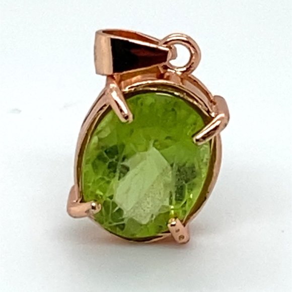 Peridot 2.25ct Rose Gold Finish Solid 925 Sterling Silver Pendant - Picture 3 of 6